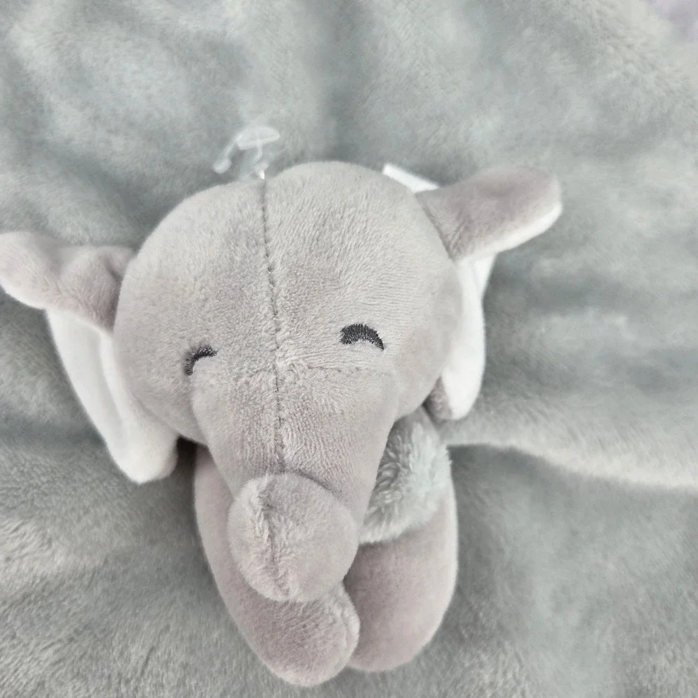 Carters Grey Elephant Plush Security Blanket Satin Trim Lovey 2022 PA8253